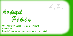 arpad pipis business card